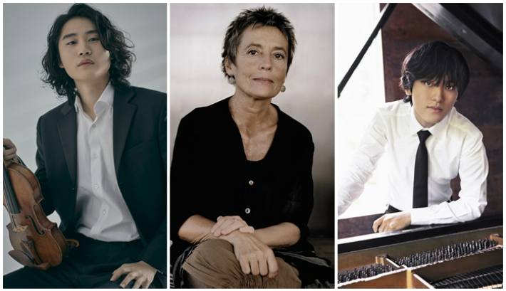 왼쪽부터 바이올리니스트 양인모, 피아니스트  마리아 조앙 피레스, 임윤찬. 대구콘서트하우스 제공 