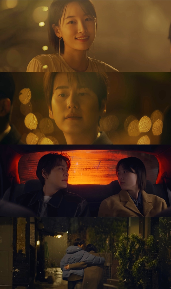 타이틀곡 '그렇지 않아' 뮤직비디오에 출연한 규현은 배우 원지안과 연인 연기를 펼쳤다. '그렇지 않아' 뮤직비디오 캡처 