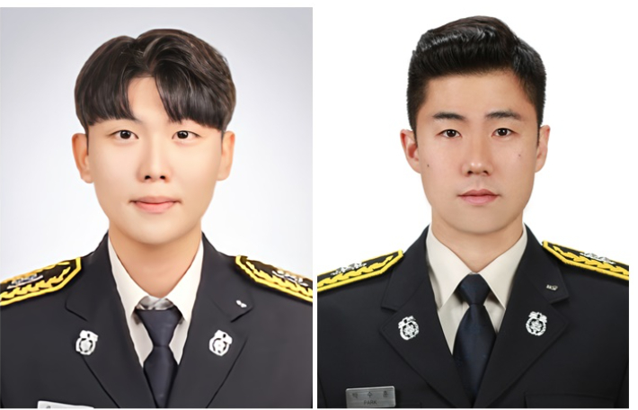 순직한 고 김수광(왼쪽) 소방교와 박수훈 소방사. 경북소방본부 제공