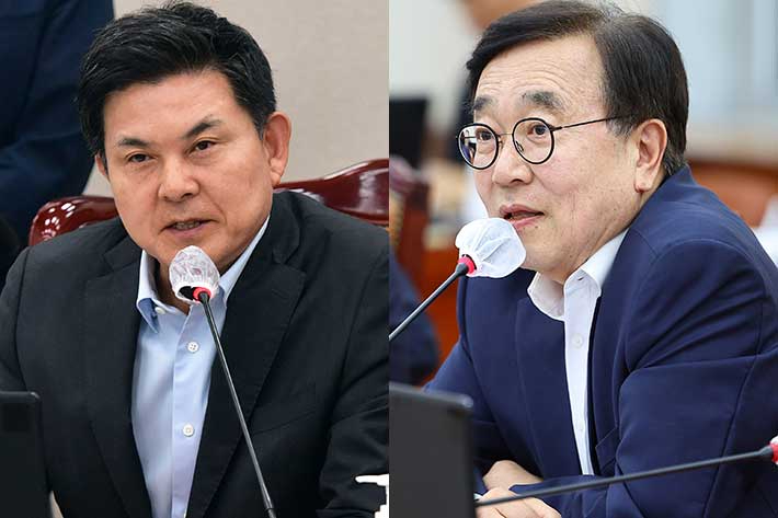 국민의힘 김태호 의원(왼쪽)과 서병수 의원. 윤창원 기자·연합뉴스