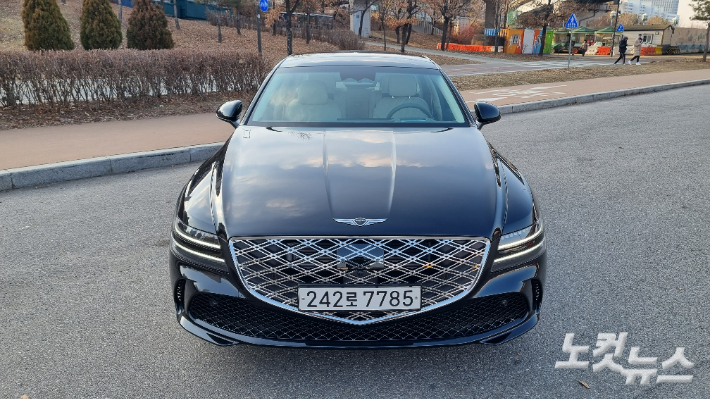 신형 G80 전면부. 윤준호 기자