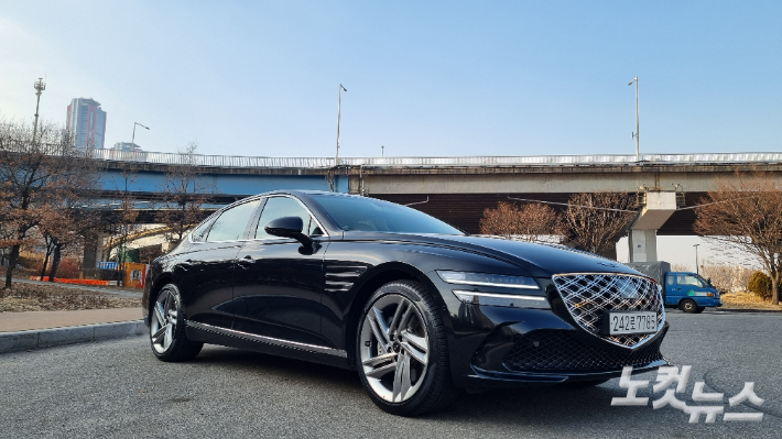 신형 G80 측면부. 윤준호 기자