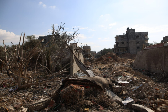이스라엘군 공격으로 초토화된 가자지구 난민촌. 연합뉴스 