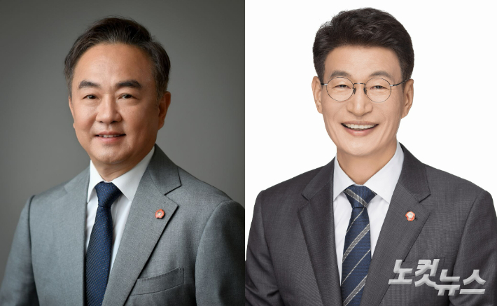 민주당 제주시갑 선거구 경선이 19일부터 사흘간 진행된다. (왼쪽부터)송재호 예비후보, 문대림 예비후보. 