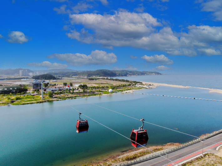 울진 왕피천 케이블카. 울진군 제공