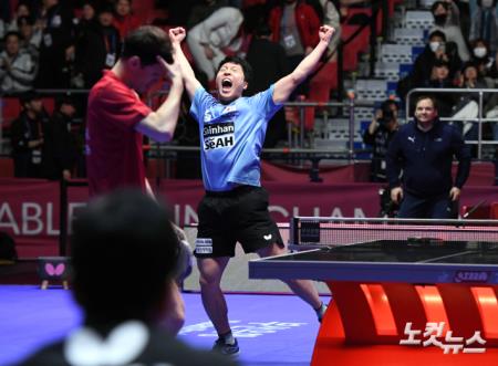 부산세계탁구선수권 대회 4강 진출 男대표팀, 중국과 대결