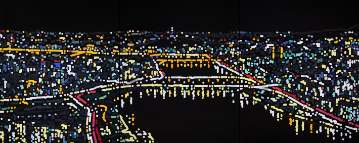 Seoul City, 2023. Acrylic on canvas. 롯데뮤지엄 제공 