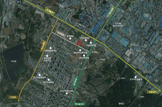 전주 만성지구 공영주차타워 위치도. 전주시 제공