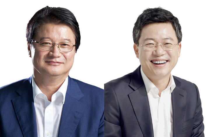 원창묵 전 원주시장(왼쪽), 박정하 국회의원(오른쪽). 중앙선거관리위원회 캡처.