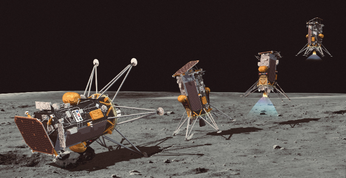 오디세우스의 달 착륙 과정을 묘사한 상상도. tonybela X 캡처