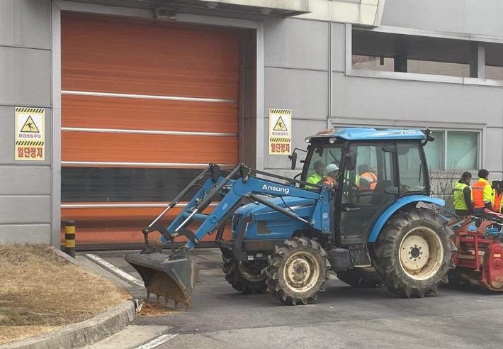 주민봉쇄.  청주시 제공