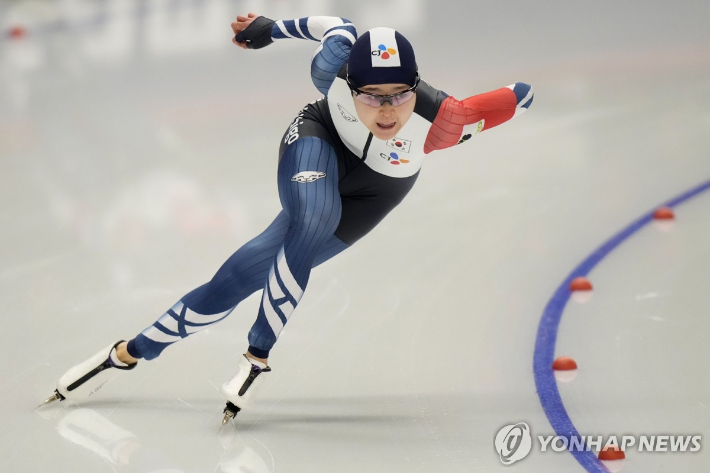 한국 스피드 스케이팅 여자 단거리 간판 김민선. AP=연합뉴스