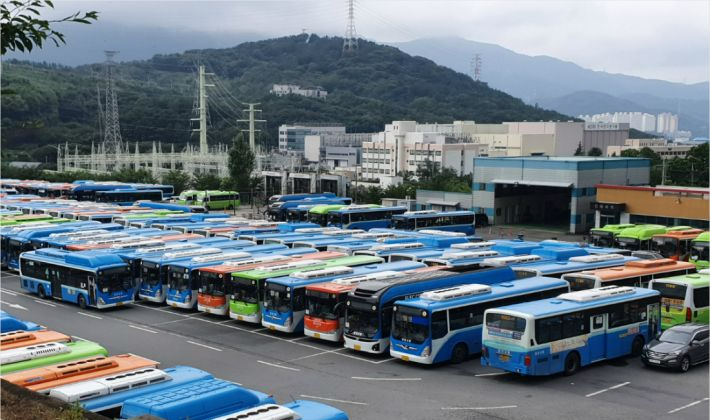 시내버스 차고지. 창원시 제공