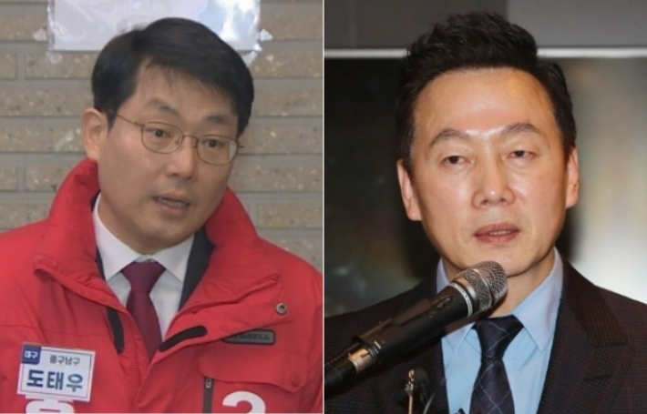14일 국민의힘은 '5·18 폄훼 논란'을 빚은 도태우 후보를, 더불어민주당은 '목발 경품' 발언으로 논란을 빚은 정봉주 후보의 공천 결정을 번복했다. 연합뉴스