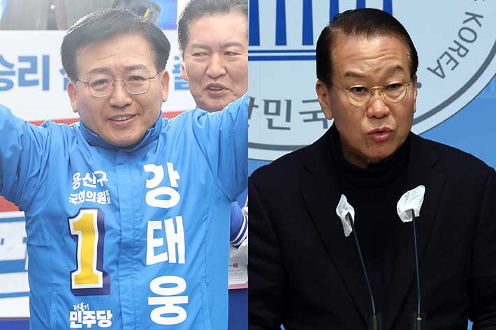 더불어민주당 강태웅 후보(왼쪽), 국민의힘 권영세 후보. 연합뉴스