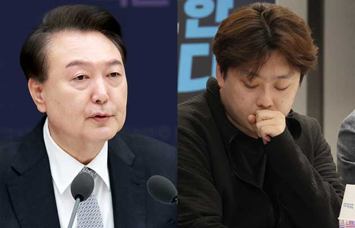 윤석열 대통령(왼쪽), 박단 대한전공의협의회 비상대책위원장. 연합뉴스
