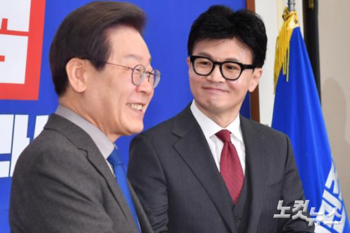 더불어민주당 이재명 대표(왼쪽)·국민의힘 한동훈비상대책위원장. 황진환 기자 