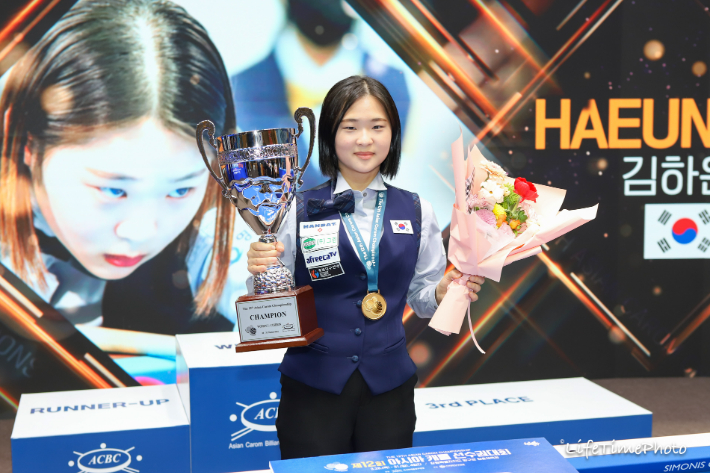한국 여자 당구 선수 최초로 3쿠션 세계 랭킹 1위에 오른 김하은. 대한당구연맹