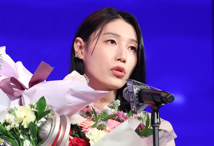 소감 밝히는 김연경. 연합뉴스