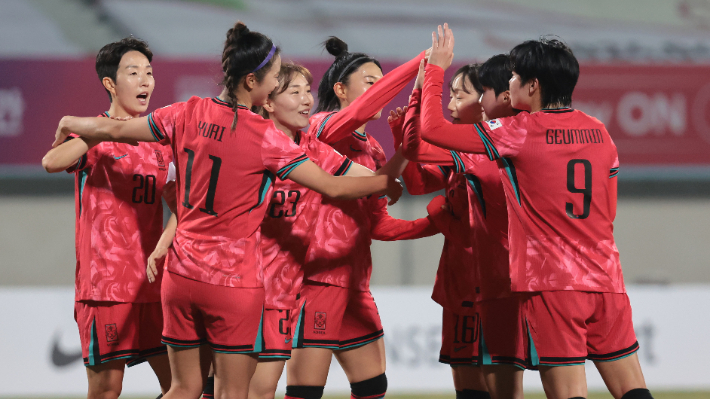 한국 여자 축구 대표팀. 연합뉴스