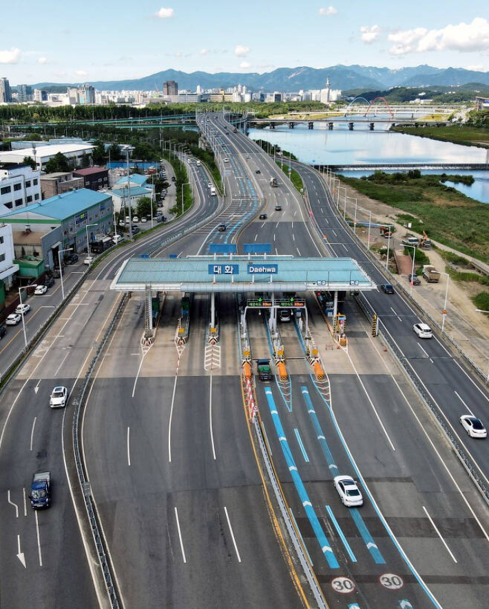 대전천변도시고속화도로 전경. 대전시 제공