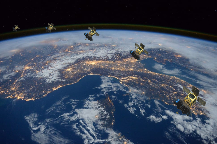 초소형위성의 군집비행 이미지. 한국수자원공사 제공