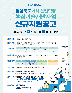 경북 4차산업혁명 핵심기술개발사업 참가기업 모집 포스터. 경북도 제공
