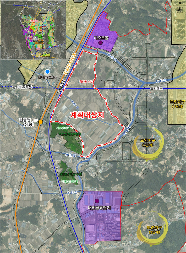 서남부종합스포츠타운 위치도. 대전시 제공