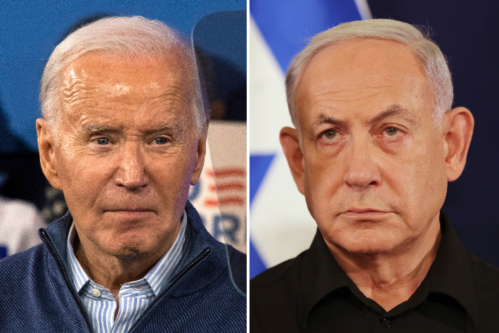 조 바이든 미국 대통령(왼쪽)과 베냐민 네타냐후 이스라엘 총리(오른쪽). 연합뉴스 