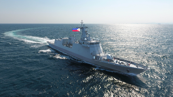 HD현대중공업이 지난 2020년 필리핀 해군에 인도한 호위함인 호세리잘함 운항 모습. HD현대중공업 제공