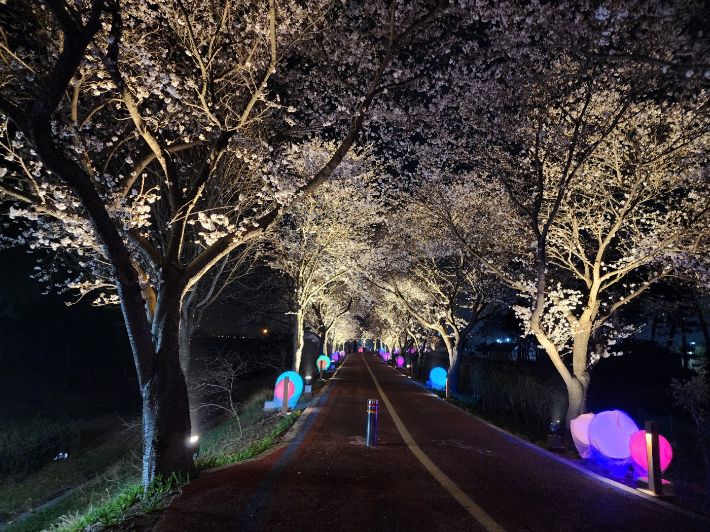 야간경관조명. 구례군 제공