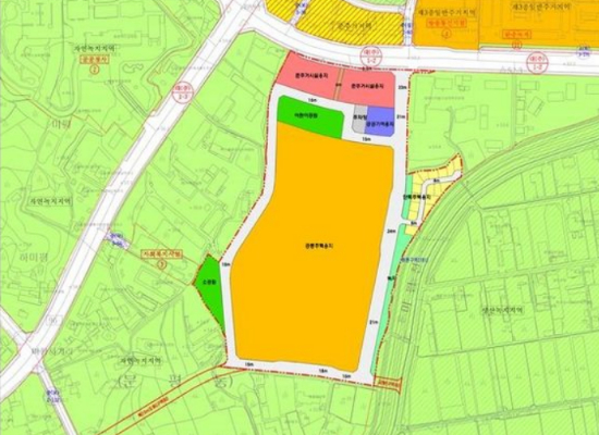 분평미평지구 도시개발사업 계획도.  청주시 제공
