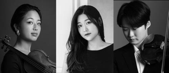 한국인 바이올리니스트 최송하·아나 임·유다윤(왼쪽부터). 퀸 엘리자베스 국제 콩쿠르 홈페이지 제공