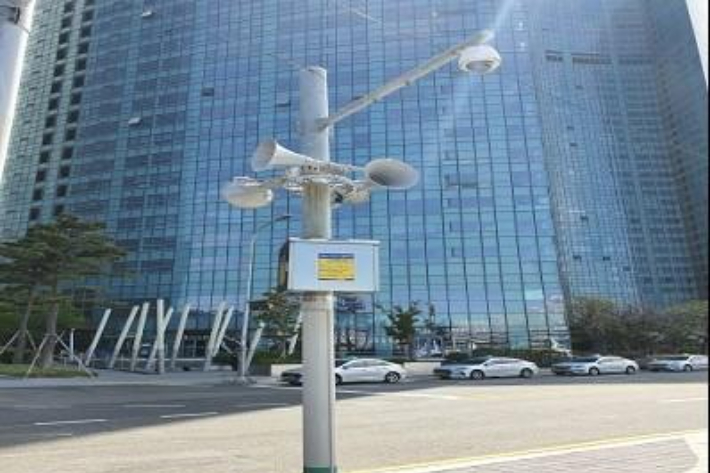 마린시티에 설치된 지능형 CCTV. 부산 해운대구 제공
