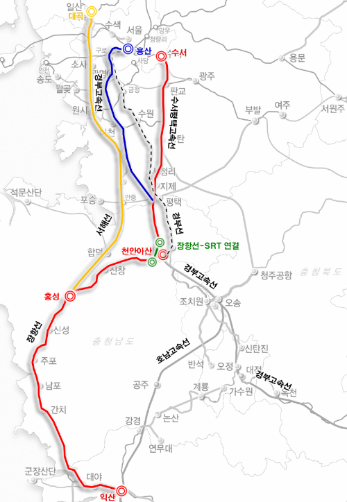 장항선-SRT 연결 위치도. 충남도 제공
