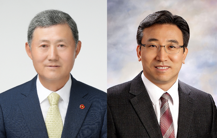 김완근 제주시장 후보자(사진 왼쪽)와 오순문 서귀포시장 후보자. 제주도청 제공