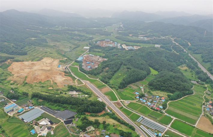 조성 중인 원주 부론산업단지 부지 전경. 원주시 제공 