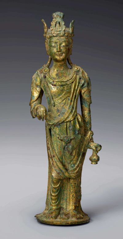 호암미술관 '진흙에 물들지 않는 연꽃처럼' 기획전에 전시 중인 백제의 미소 '백제 금동 관음보살 입상'. 삼성전자 제공