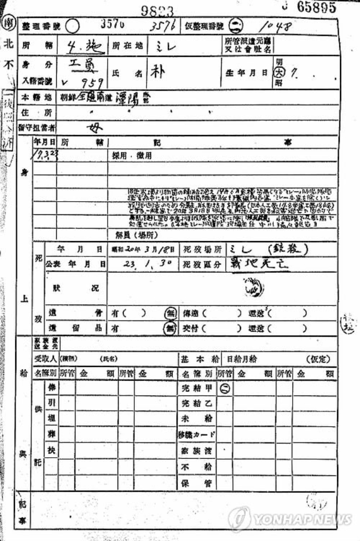 출처 대일항쟁기 강제동원피해조사위원회