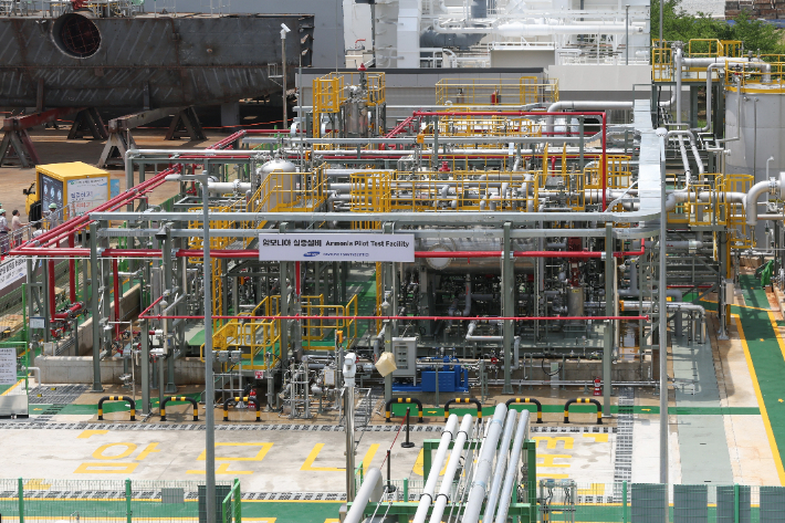 암모니아 실증 설비. 삼성중공업 제공 