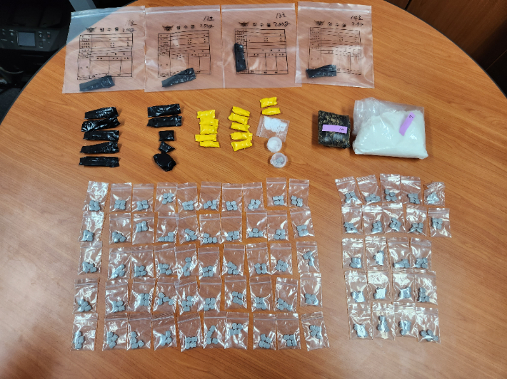 A씨 일당이 국내에 유통한 마약. 경기남부경찰청 제공