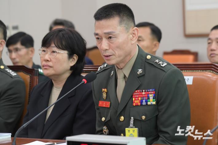 발언하는 임성근 전 해병대 1사단장