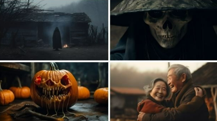 권한슬 감독의 AI 단편영화 'One More Pumpkin' 주요장면. BIFAN 제공