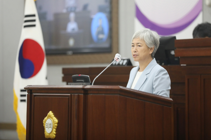 수원시의회 윤경선(진보당) 의원 모습. 수원특례시의회 제공