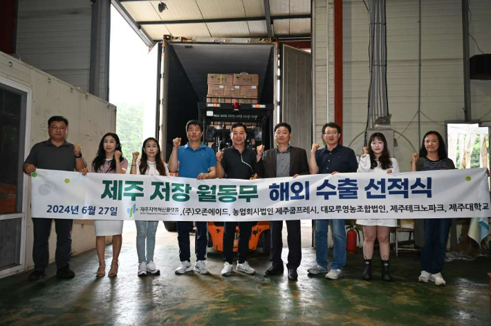 저장 기술이 적용된 월동무 20톤이 지난 27일 베트남에 수출됐다. 제주지역혁신플랫폼 제공 