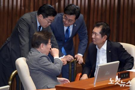 대화하는 이재명-박찬대-정경태-정청래