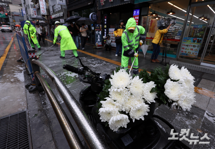 9명이 숨지고 4명이 다친 서울 시청역 교통사고 현장. 황진환 기자