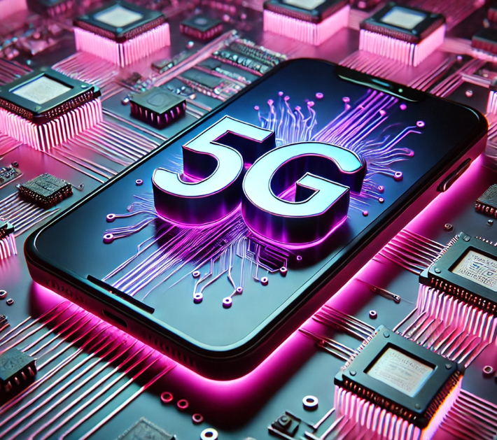 생성형 AI 달리(DALL·E)로 제작한 스마트폰과 5G 합성한 이미지