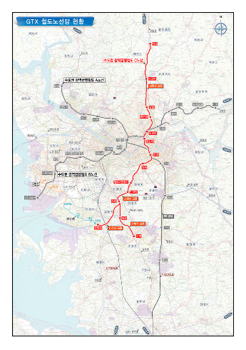 GTX-C노선도. 코레일 제공