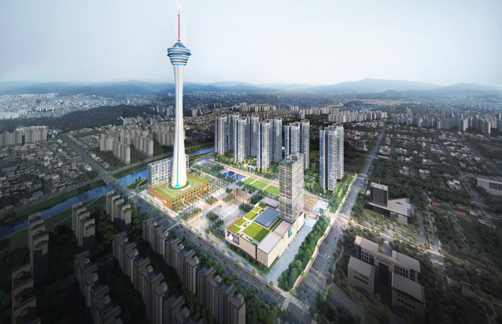 전주 옛 대한방직 터 개발 조감도. ㈜자광 제공